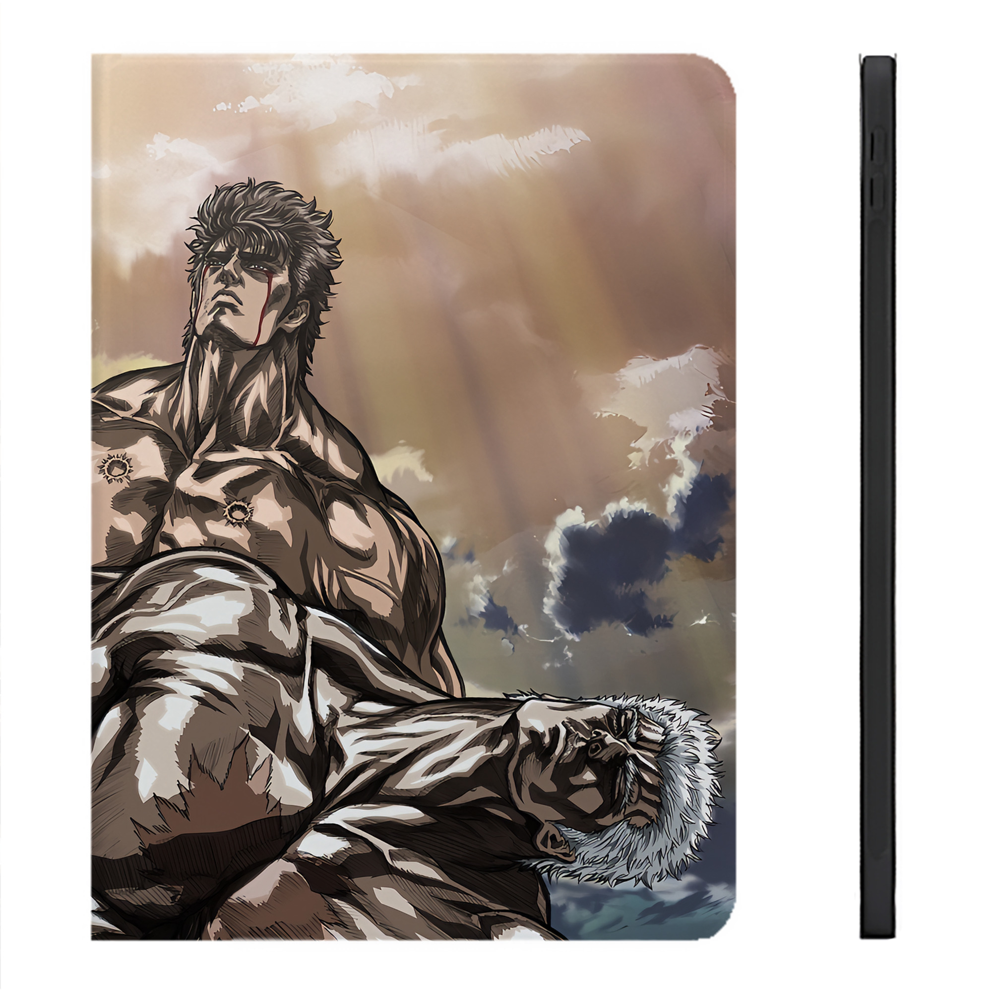 （画像用） 北斗の拳 Fist of the North Star IPadケース ペンホルダー付き ブックスタイルデザイン